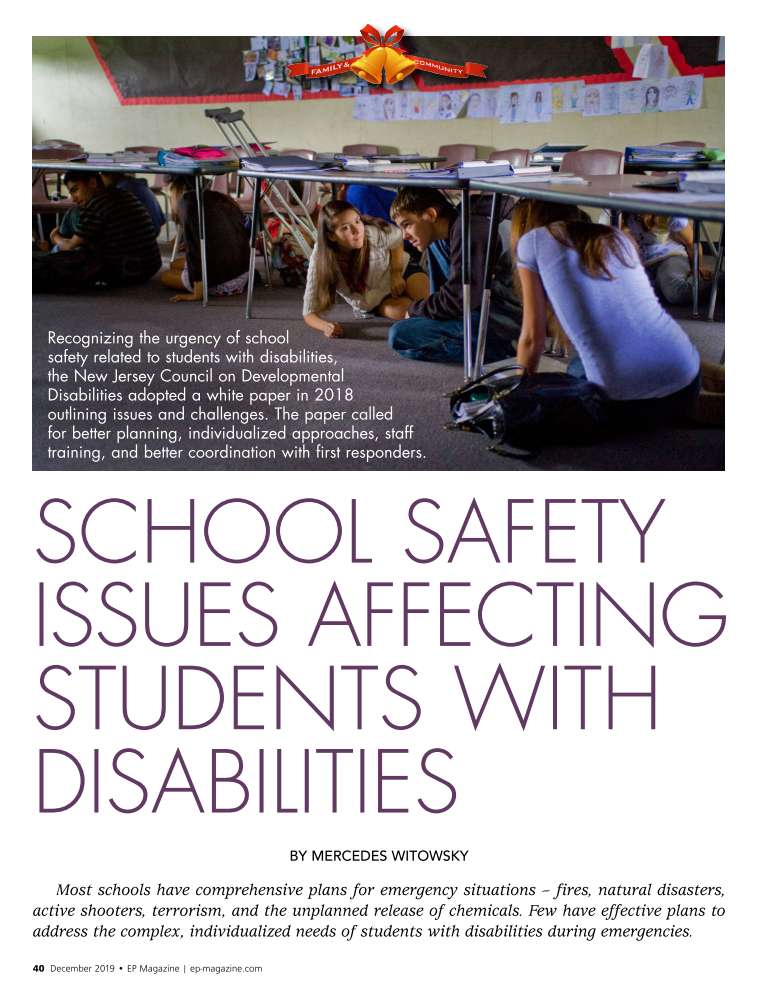 SCHOOL SAFETY ISSUES AFFECTING STUDENTS WITH DISABILITIES