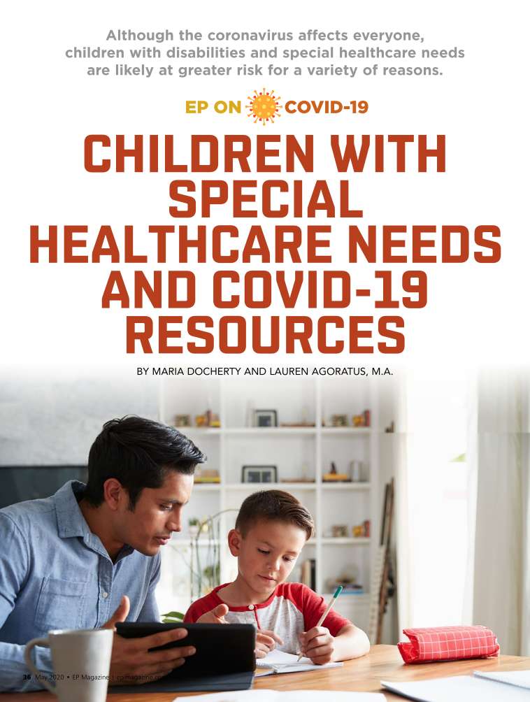 CHILDREN WITH SPECIAL HEALTHCARE NEEDS AND COVID19 RESOURCES