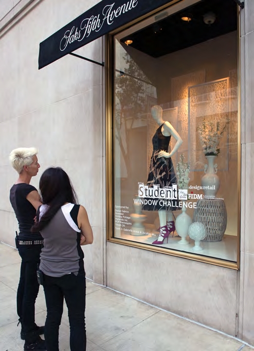 design: retail magazine and Saks Fifth Avenue Window Design Challenge; Class: Design Installation