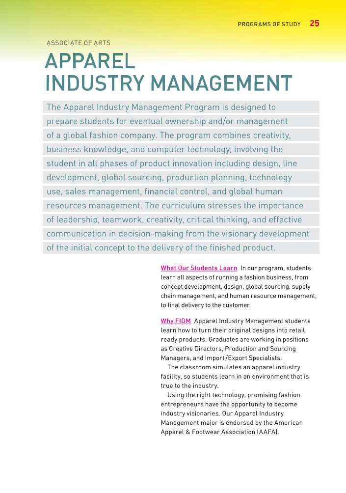 APPAREL INDUSTRY MANAGEMENT
