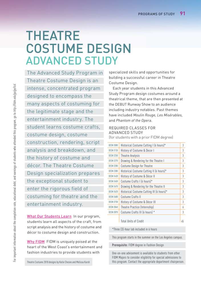 Theatre Costume Design Advanced Study